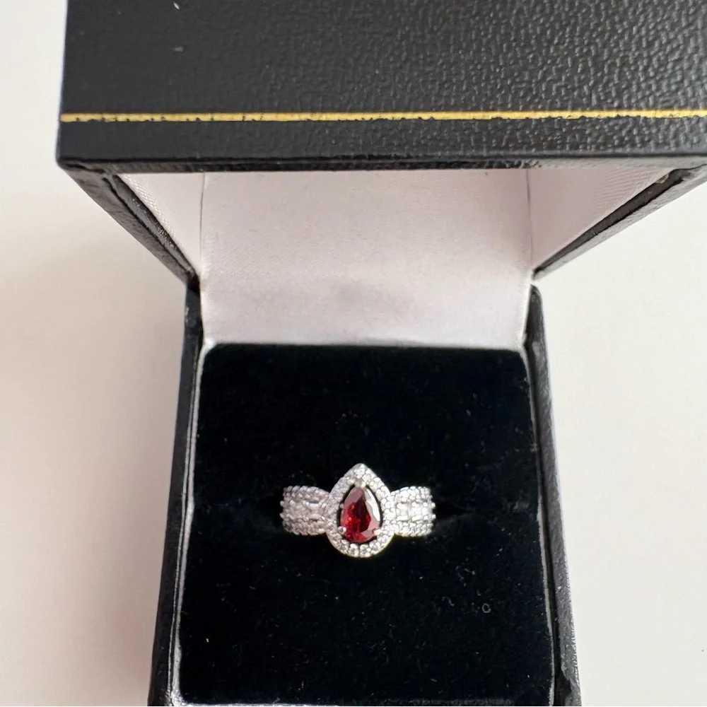 Bomb Party Jan25 Kids Ring RBP8600K Garnet CZ Rhodium Plating